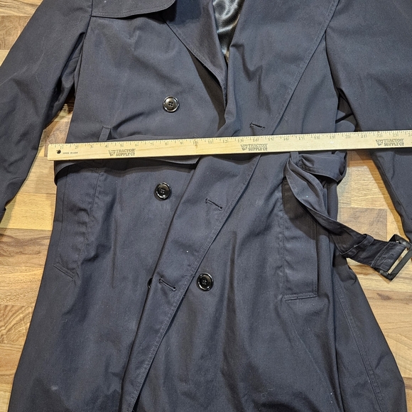 Men’s All Weather Trench Coat 42R Belted Army Black - Picture 5 of 7